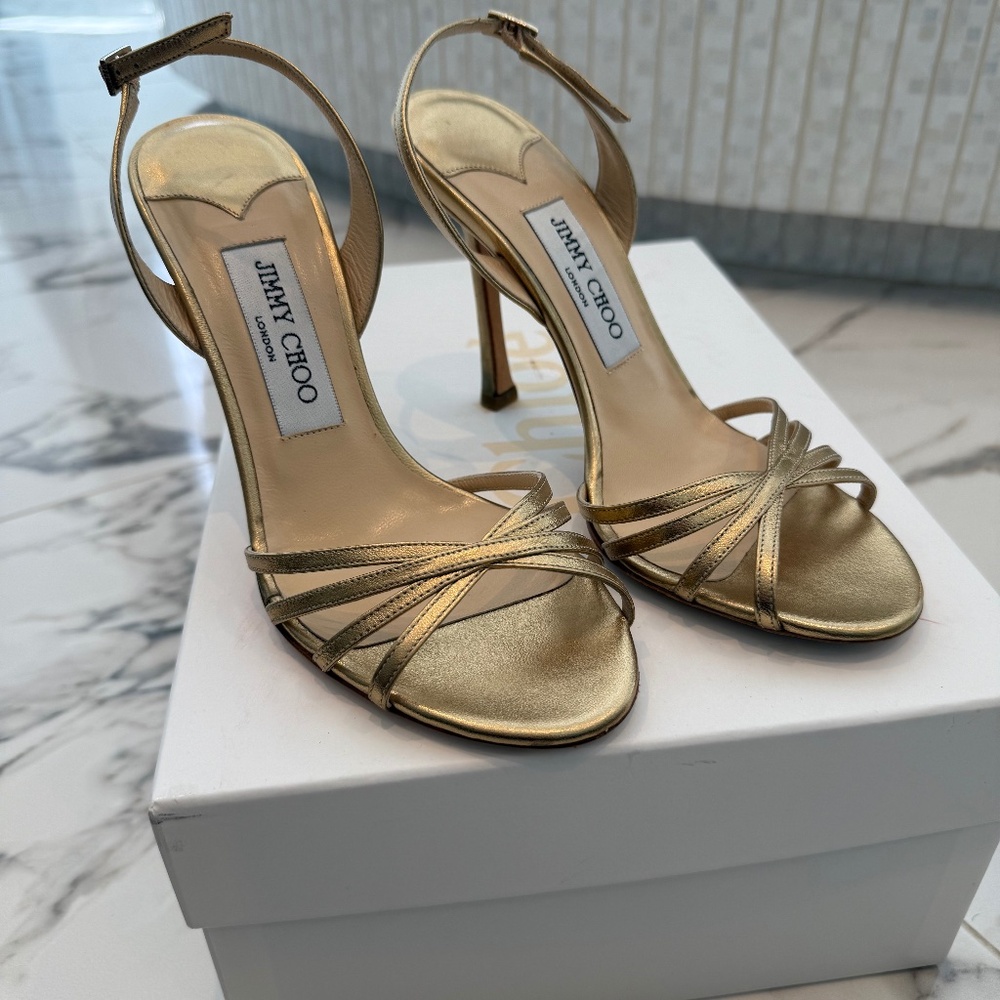 Jimmy Choo Gold Heels 37.5